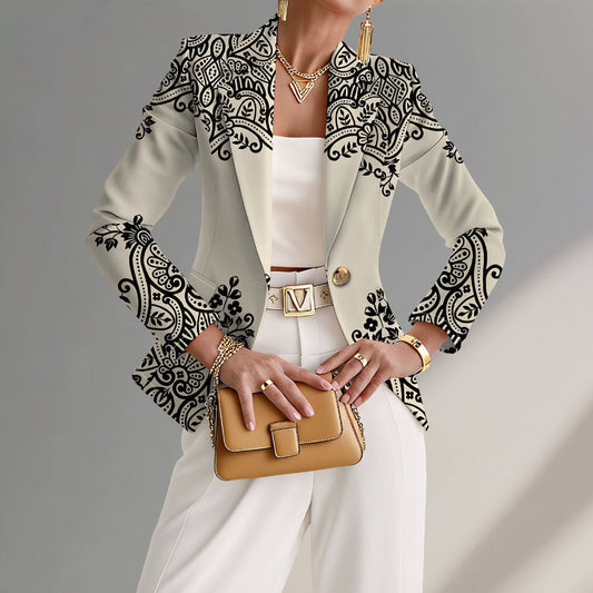 Blazer Sagomato con Stampa Leopardo