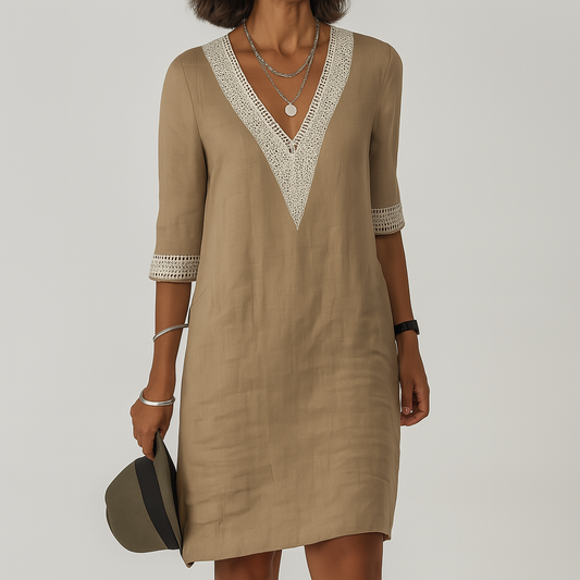 Elegante abito estivo in lino da donna