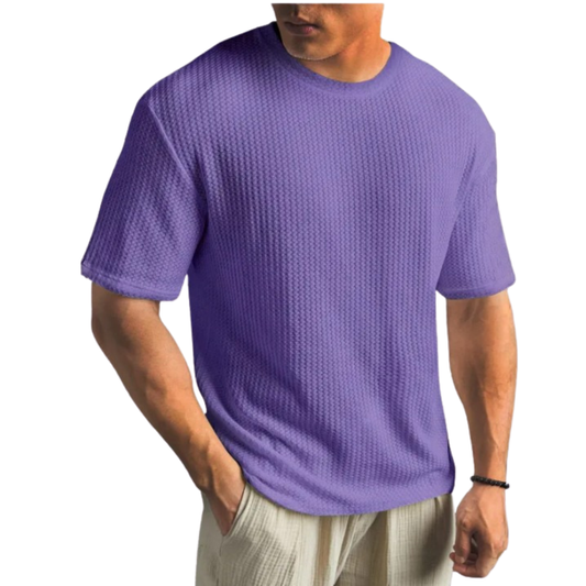 T-Shirt Uomo in Maglia Intrecciata