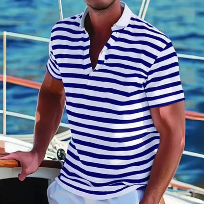 Polo a righe retrò da uomo