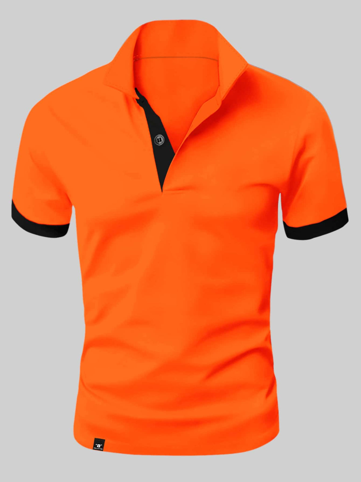 T-shirt slim fit da uomo con chiusura a bottoni
