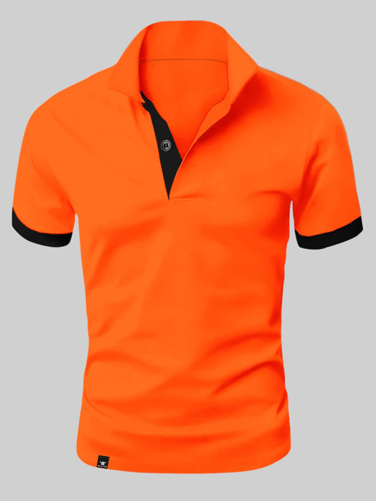 T-shirt slim fit da uomo con chiusura a bottoni