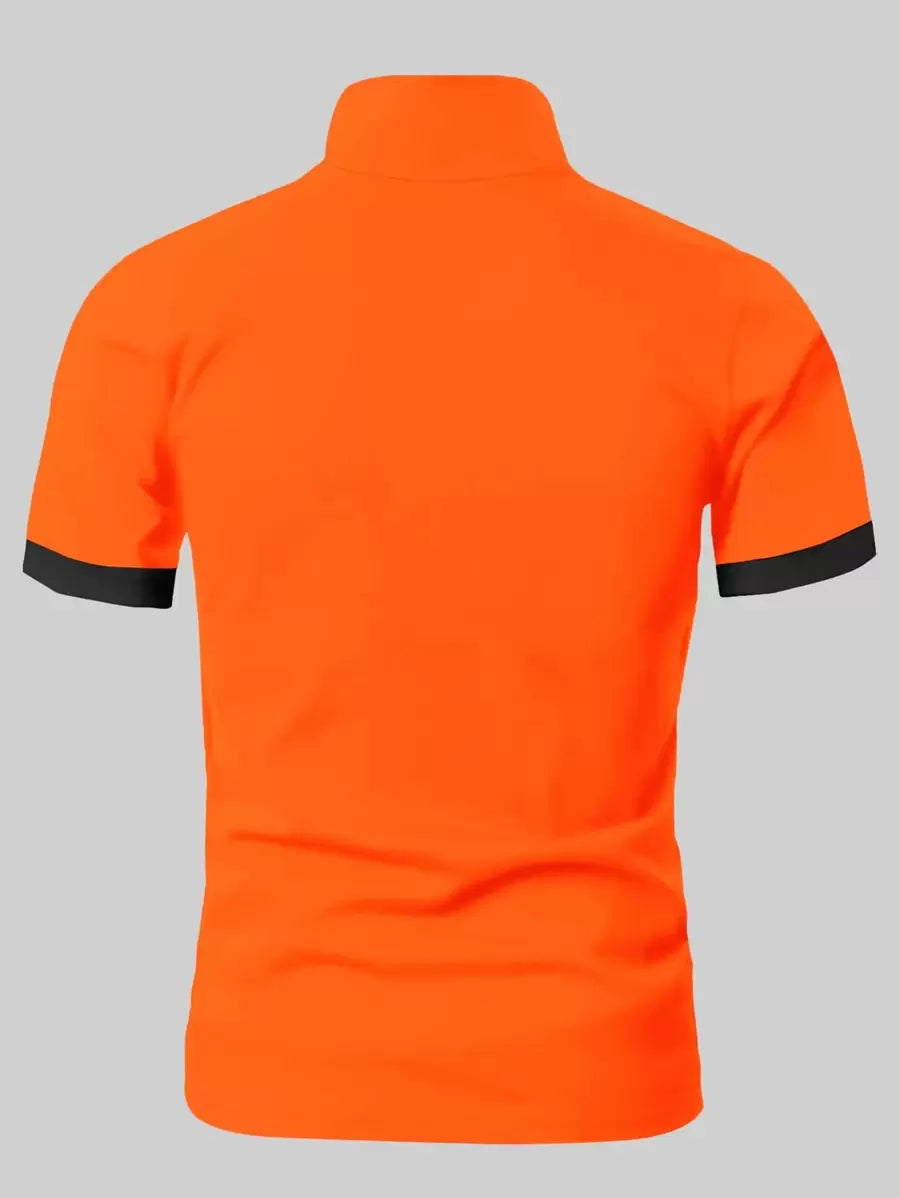 T-shirt slim fit da uomo con chiusura a bottoni
