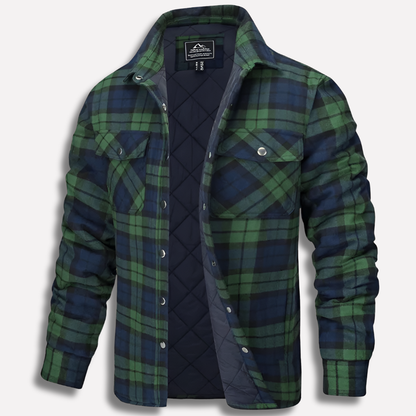 Camicia da boscaiolo in flanella di cotone a quadri