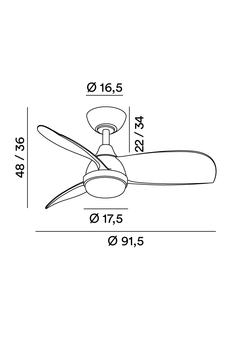 Knot Ventis - Ventilatore da Soffitto con Luce Integrata