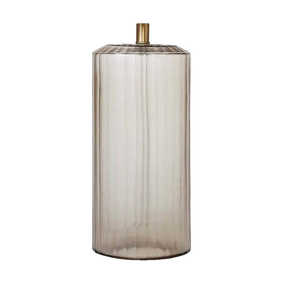 Lampada da Tavolo in Ottone con Paralume in Lino