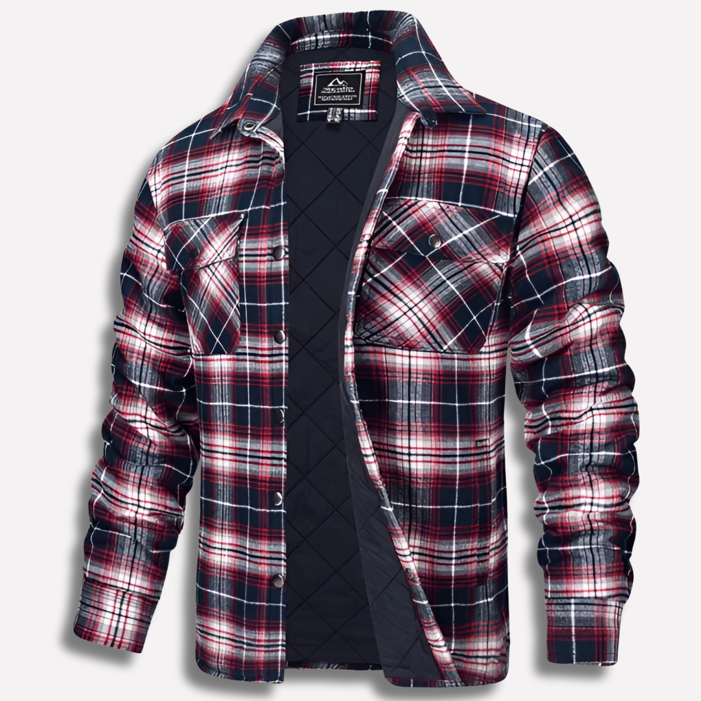 Camicia da boscaiolo in flanella di cotone a quadri
