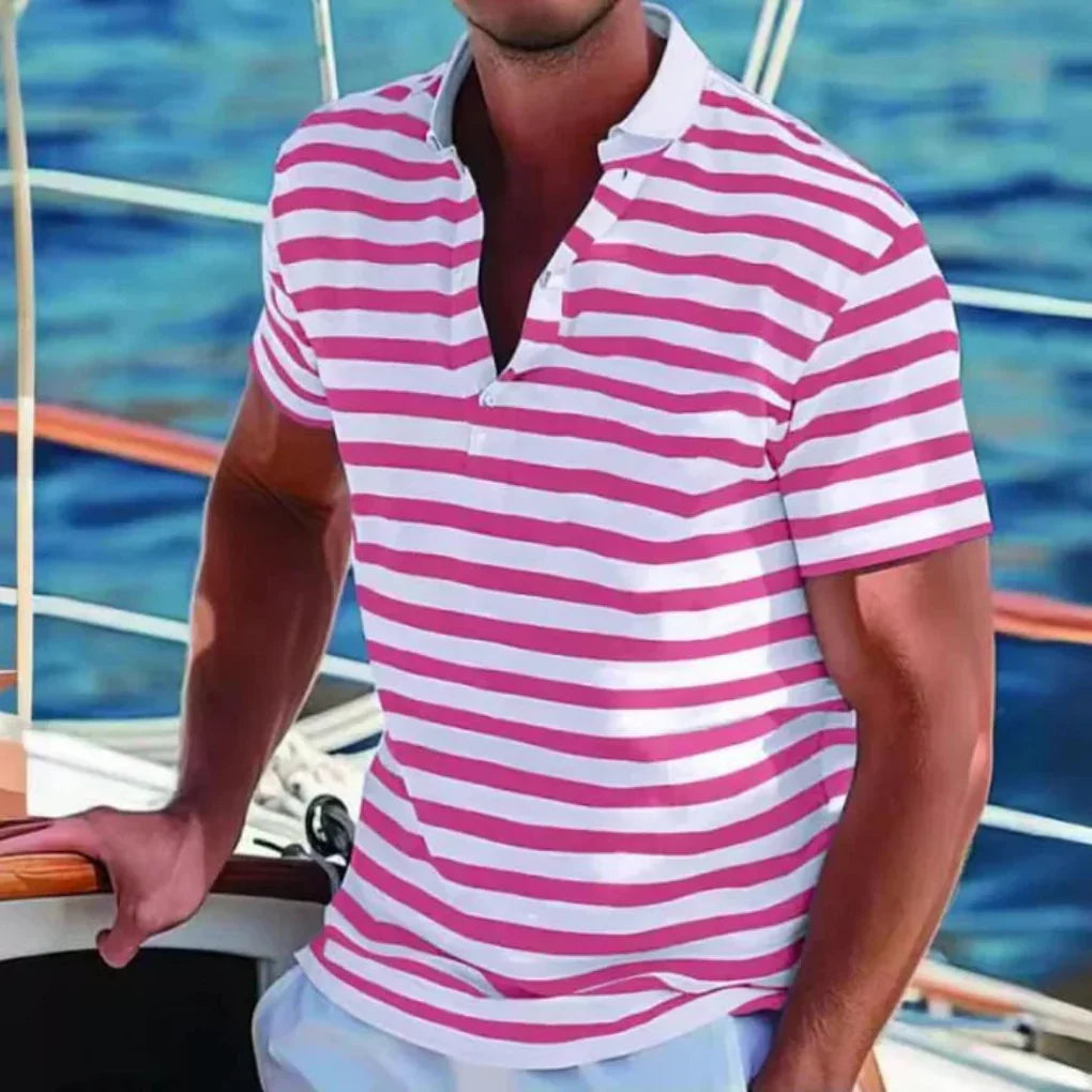 Polo a righe retrò da uomo