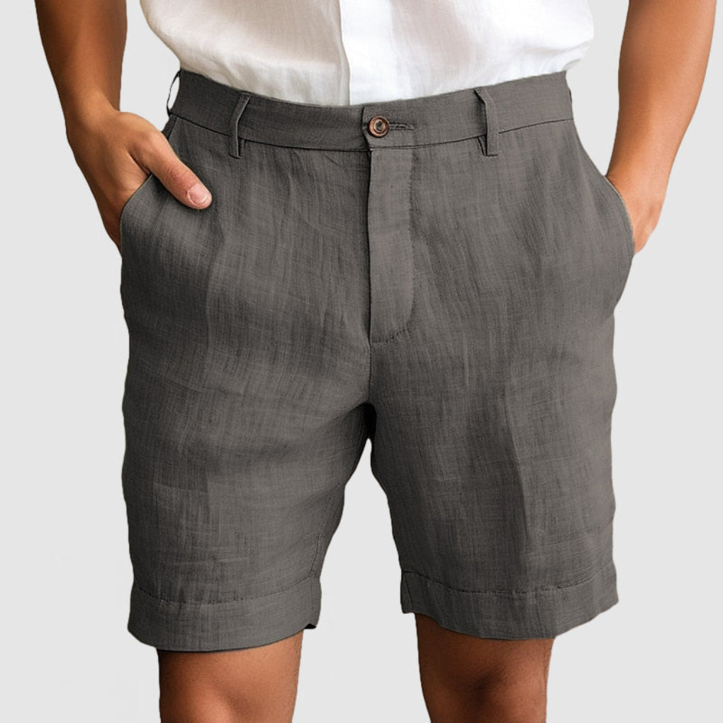 Comodi shorts in cotone e lino da uomo