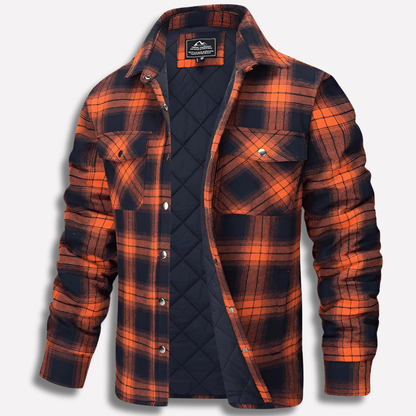 Camicia da boscaiolo in flanella di cotone a quadri