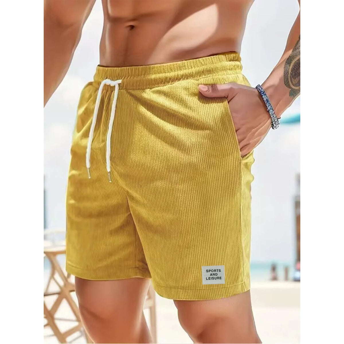 Lioren – Bermuda in Velluto a Coste da Uomo