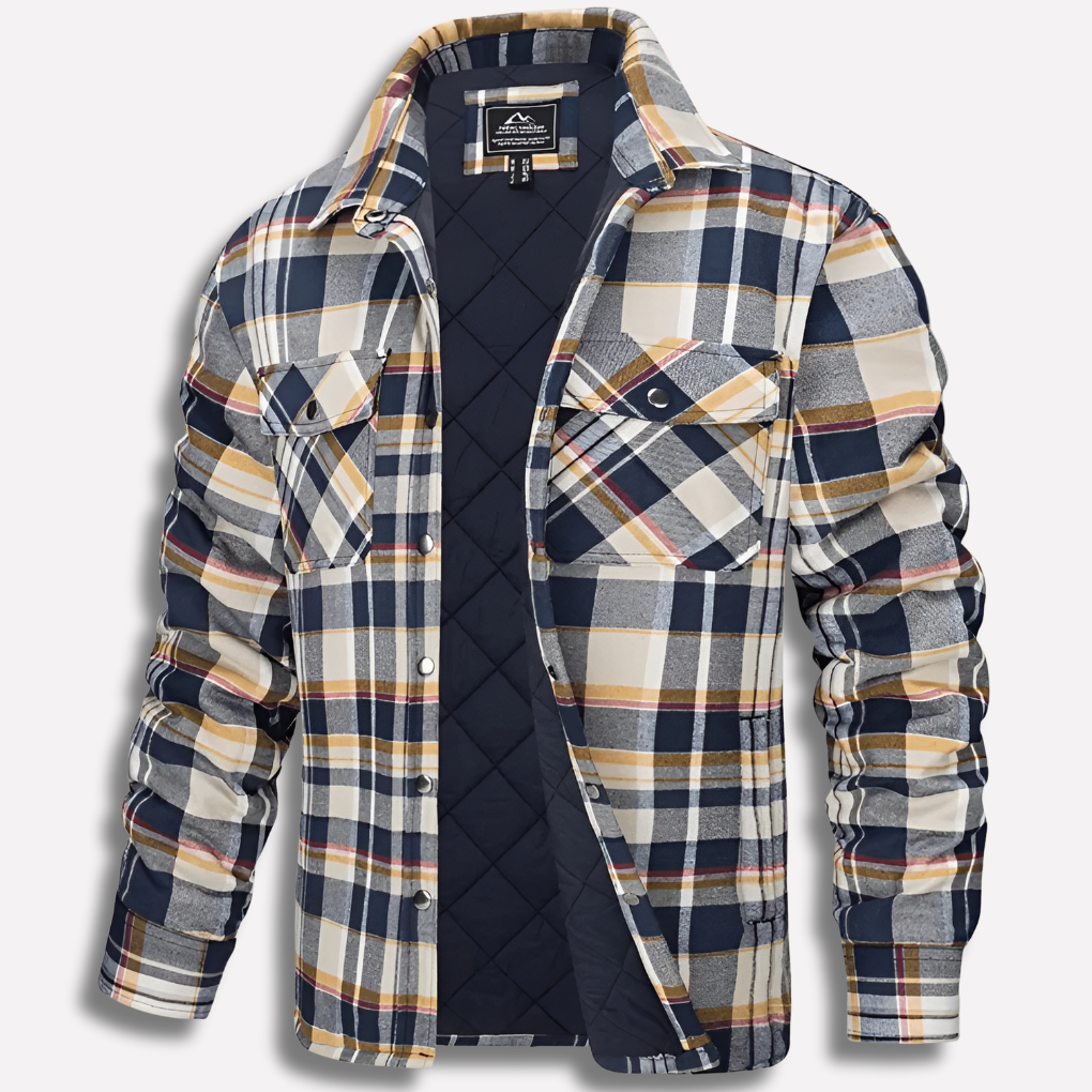 Camicia da boscaiolo in flanella di cotone a quadri