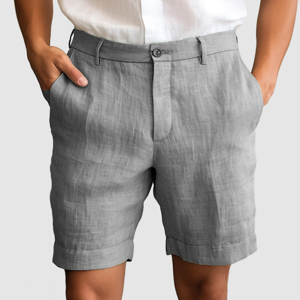 Comodi shorts in cotone e lino da uomo