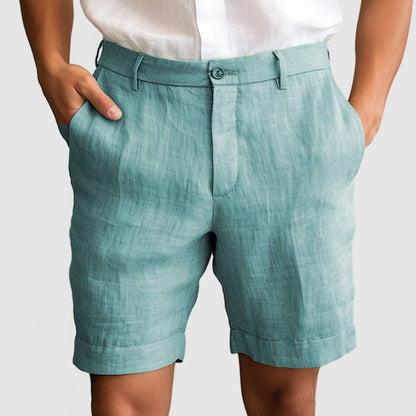 Comodi shorts in cotone e lino da uomo