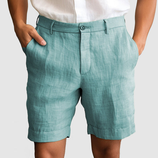 Comodi shorts in cotone e lino da uomo