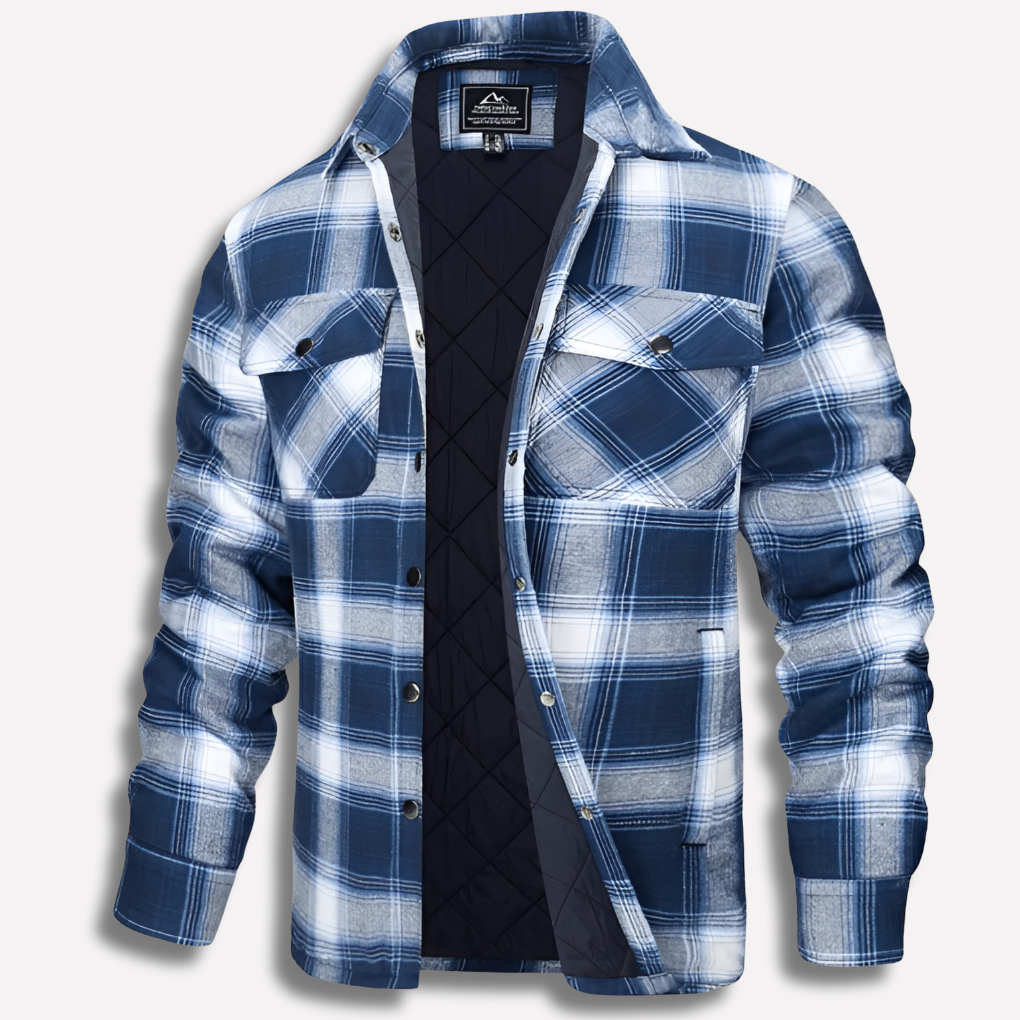 Camicia da boscaiolo in flanella di cotone a quadri