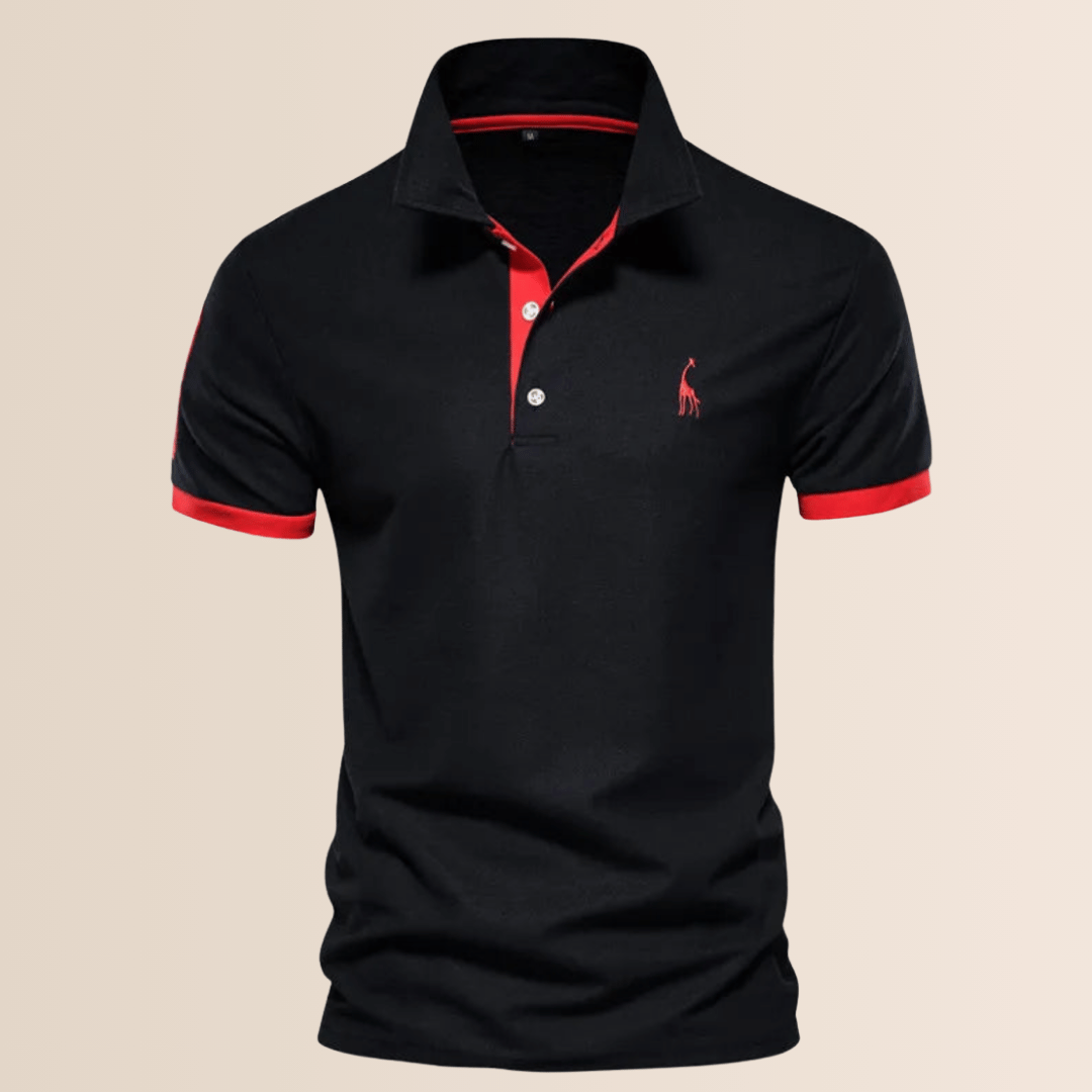 Polo in cotone da uomo con collo alto