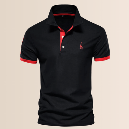 Polo in cotone da uomo con collo alto
