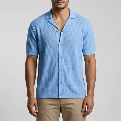 Brixon Camicia Casual all'Uncinetto a Maniche Corte