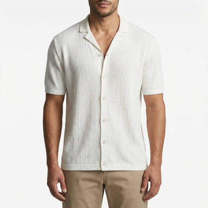 Brixon Camicia Casual all'Uncinetto a Maniche Corte