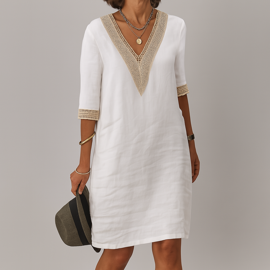 Elegante abito estivo in lino da donna