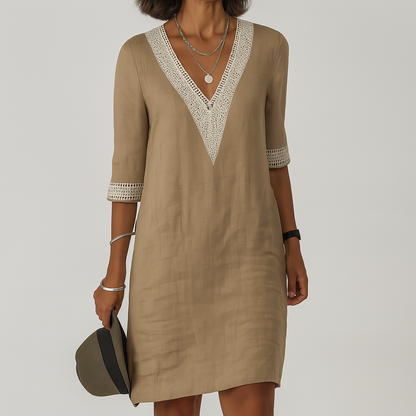 Elegante abito estivo in lino da donna