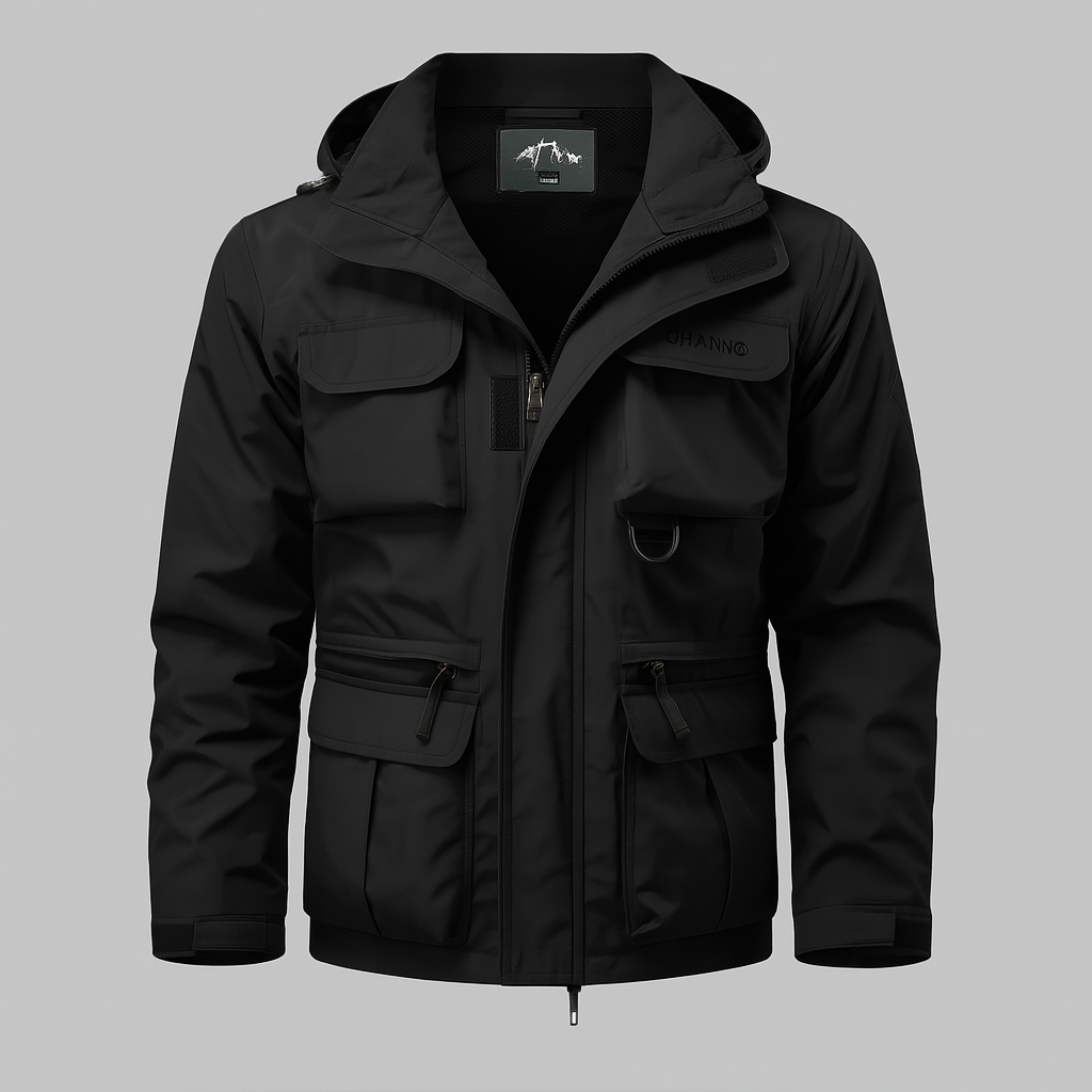 Giacca impermeabile in stile militare da uomo