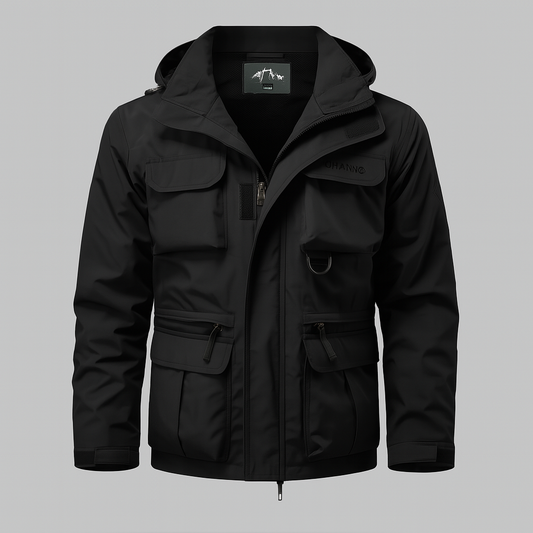 Giacca impermeabile in stile militare da uomo