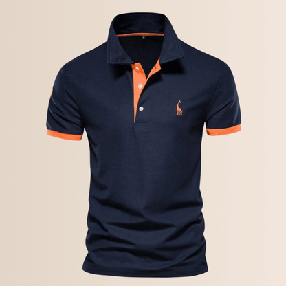 Polo in cotone da uomo con collo alto