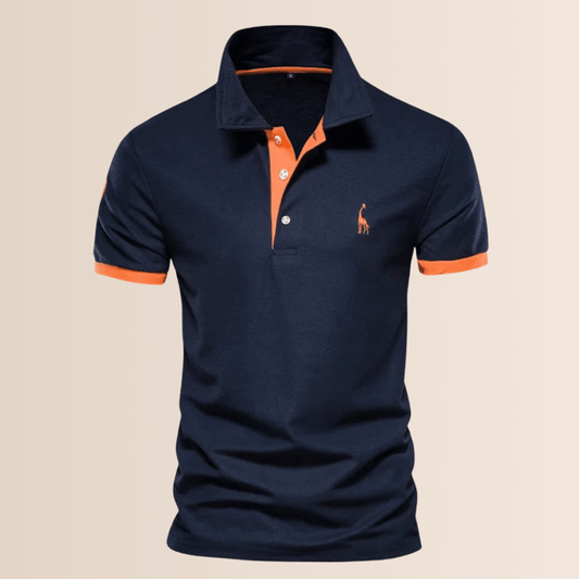 Polo in cotone da uomo con collo alto