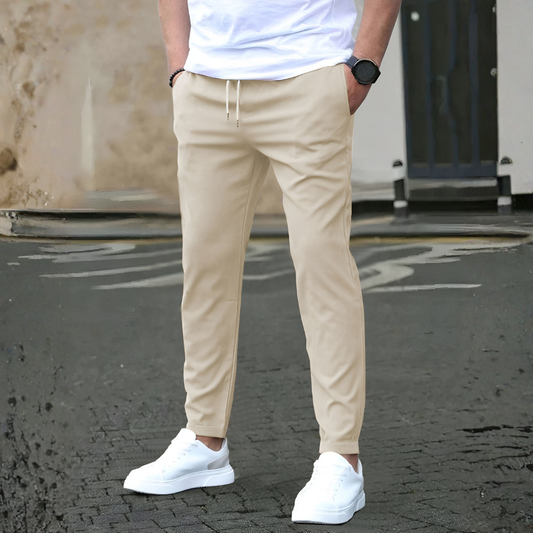 Pantalone slim fit con coulisse da uomo