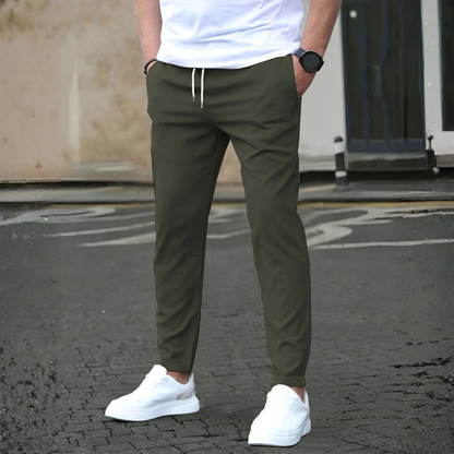 Pantalone slim fit con coulisse da uomo
