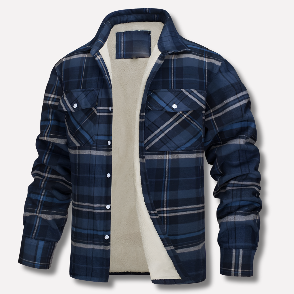 Camicia da boscaiolo in flanella di cotone a quadri