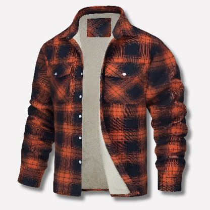 Camicia da boscaiolo in flanella di cotone a quadri