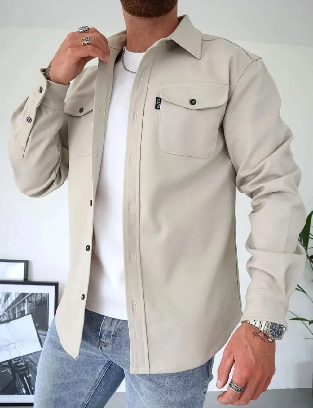 Camicia-Giacca da Uomo per Autunno & Inverno