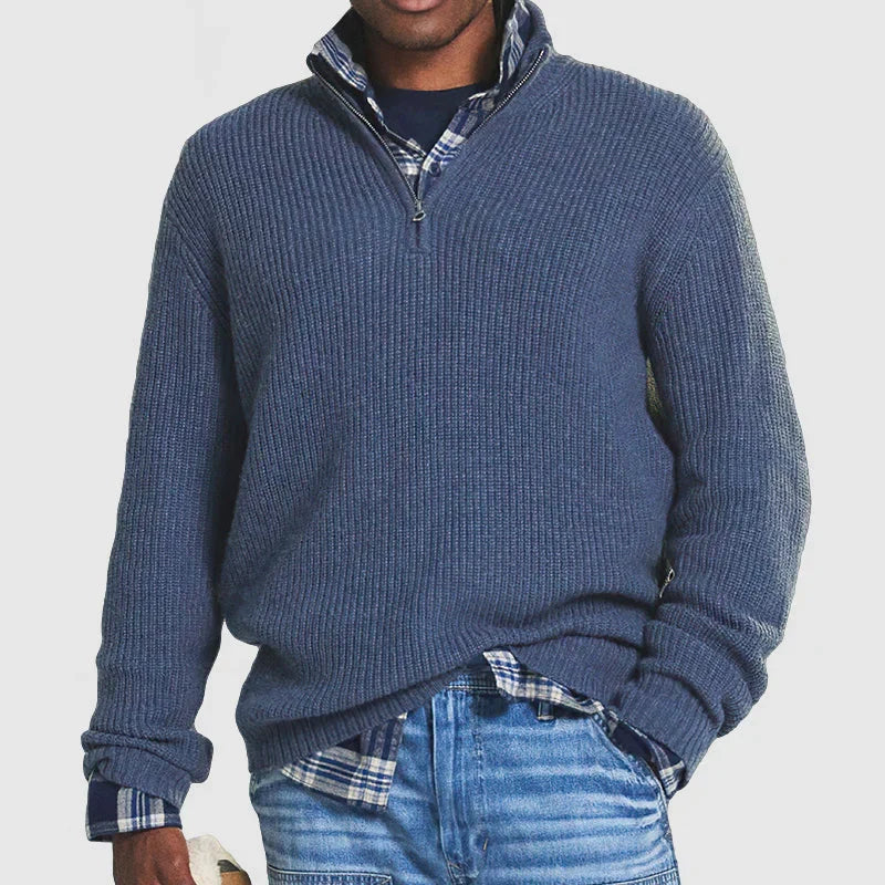 Pullover Classico da Uomo con Scollo a Giro