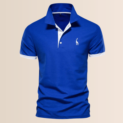 Polo in cotone da uomo con collo alto