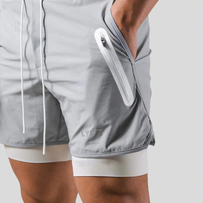 Bermuda sportivi 2 in 1 da allenamento per uomo