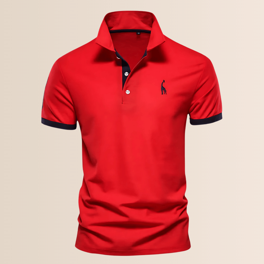 Polo in cotone da uomo con collo alto