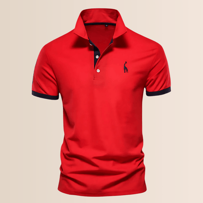 Polo in cotone da uomo con collo alto