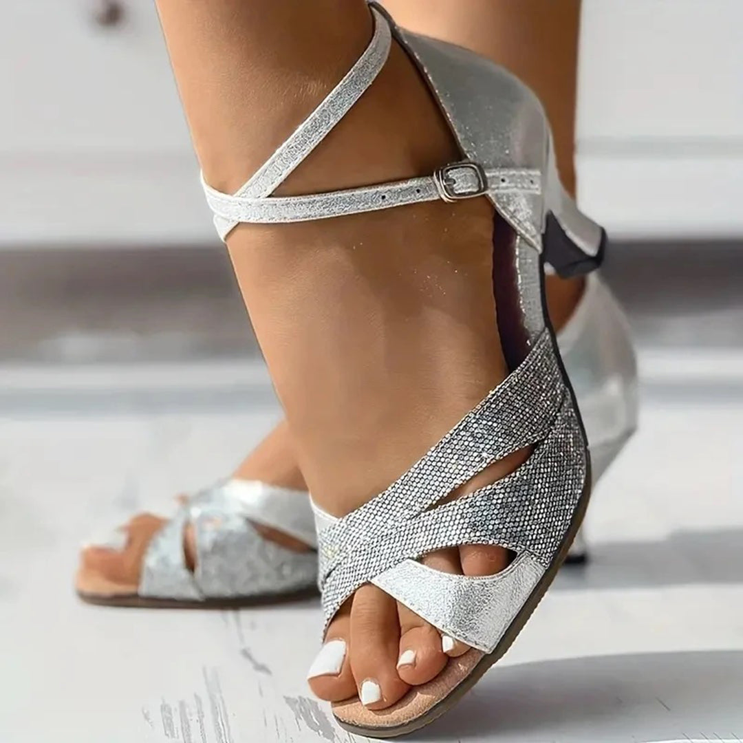 Comode scarpe da ballo latino con suola in camoscio
