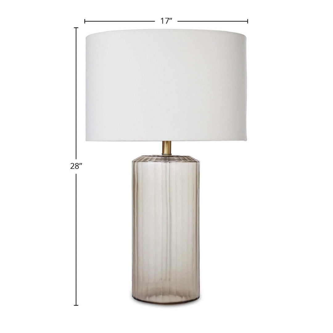 Lampada da Tavolo in Ottone con Paralume in Lino