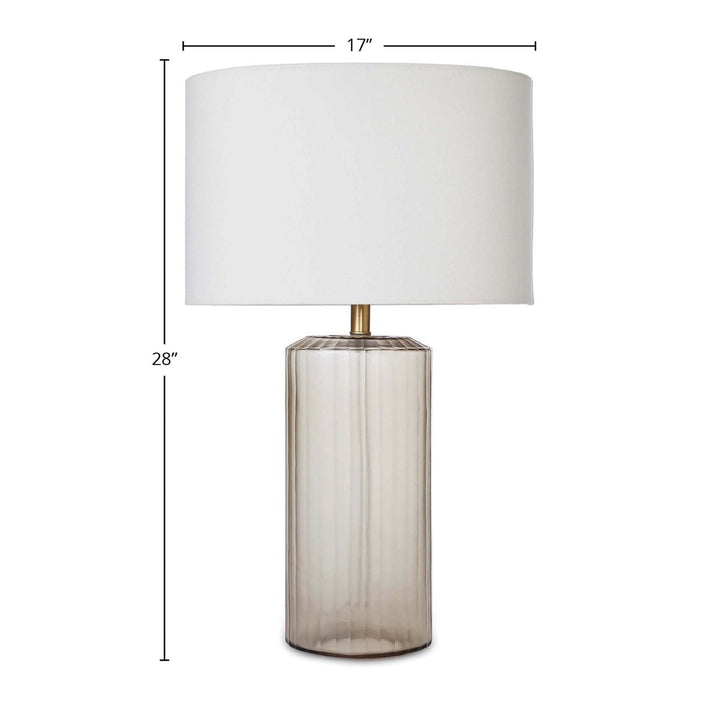 Lampada da Tavolo in Ottone con Paralume in Lino