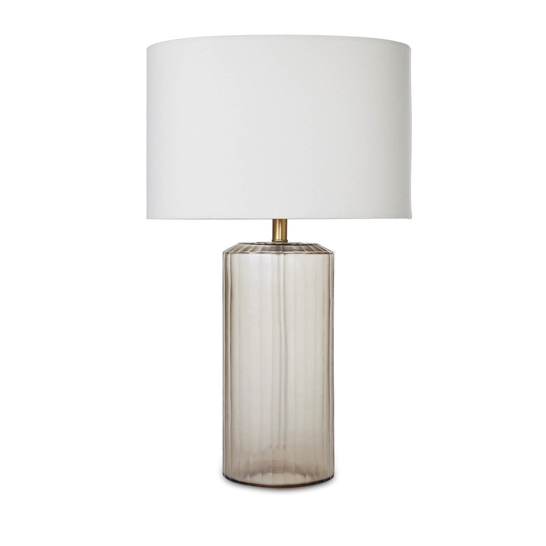 Lampada da Tavolo in Ottone con Paralume in Lino