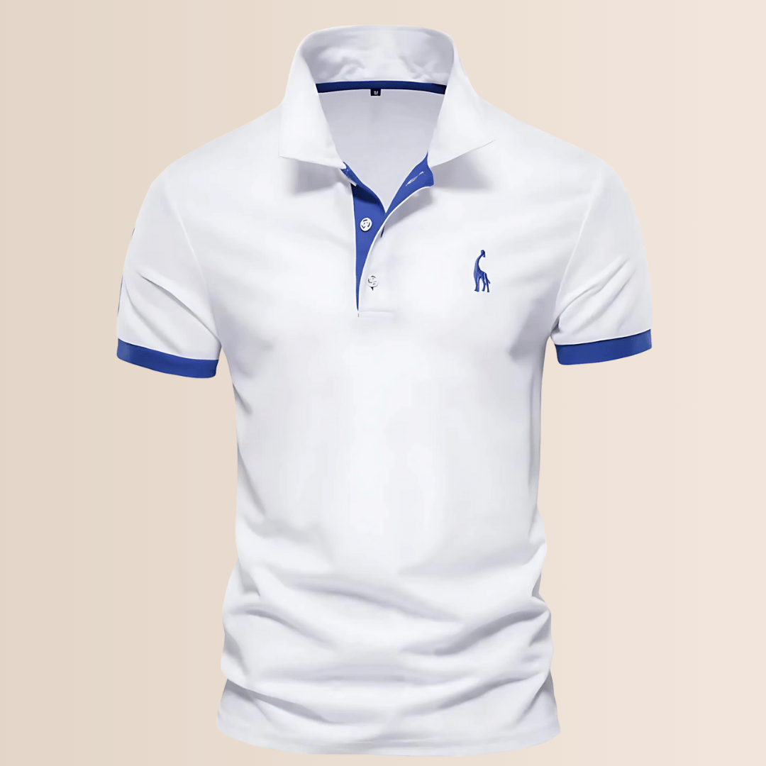 Polo in cotone da uomo con collo alto