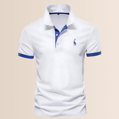 Polo in cotone da uomo con collo alto