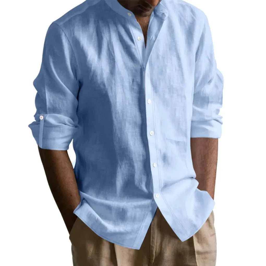 Camicia con Collo alla Coreana da Uomo