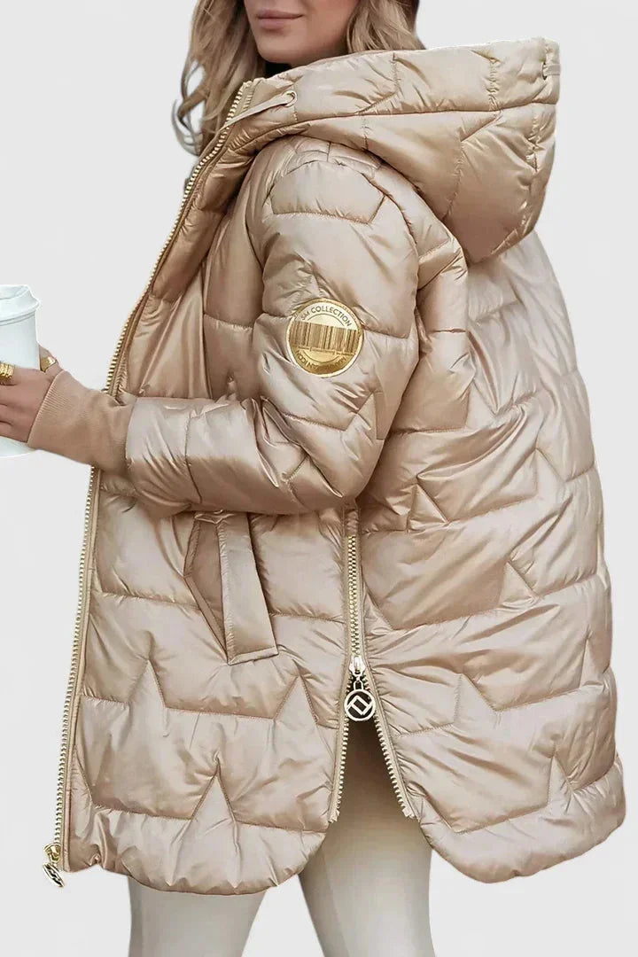 Giacca puffer trapuntata con cappuccio e zip