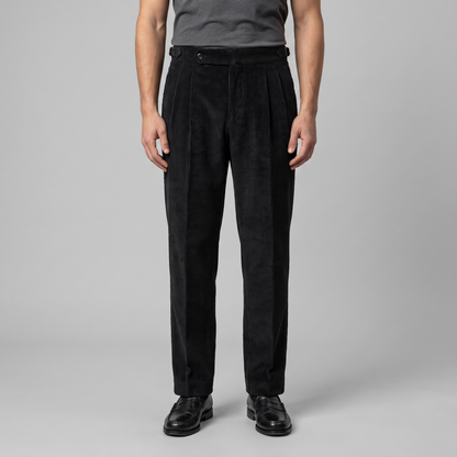 Pantaloni in Velluto a Coste con Pince da Uomo
