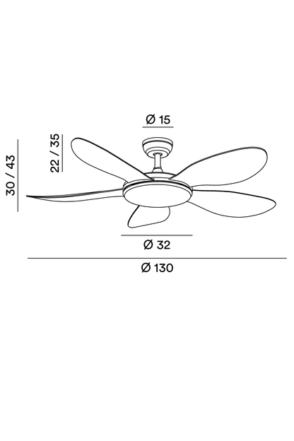 Knot Nordi - Ventilatore da Soffitto con Luce Integrata